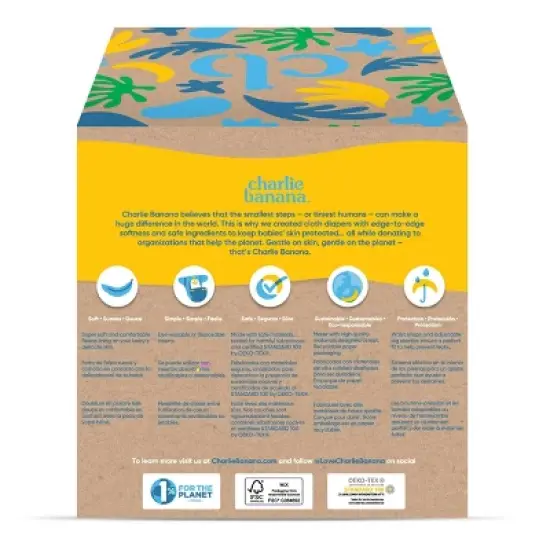 Charlie Banana One Size Reusable Cloth Diaper - 5ct image {6}