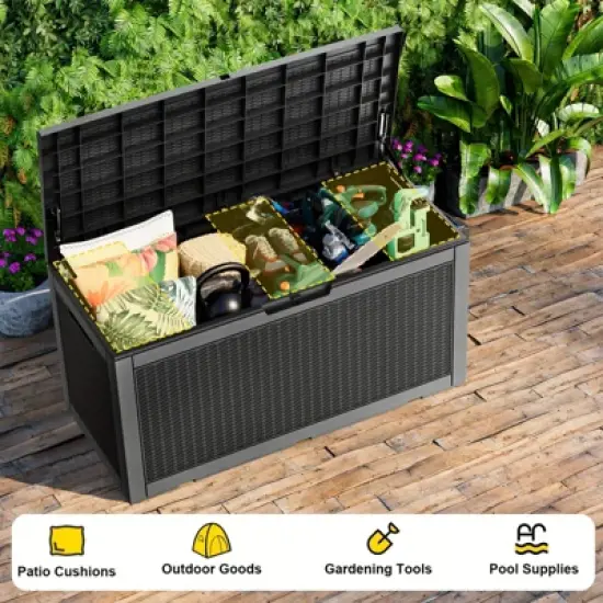 Yardgrace 30/45/80/100 Gallon Weather Resistant Storage and Seating Outdoor Deck Box image {9}