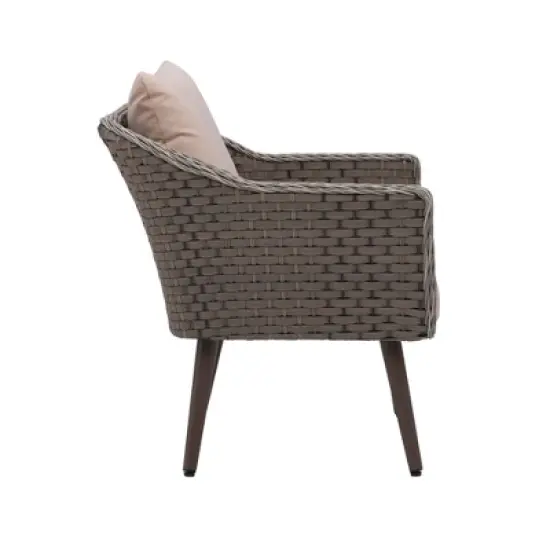 3pc Bertram Outdoor Wicker Conversation Set Gray - Linon image {4}