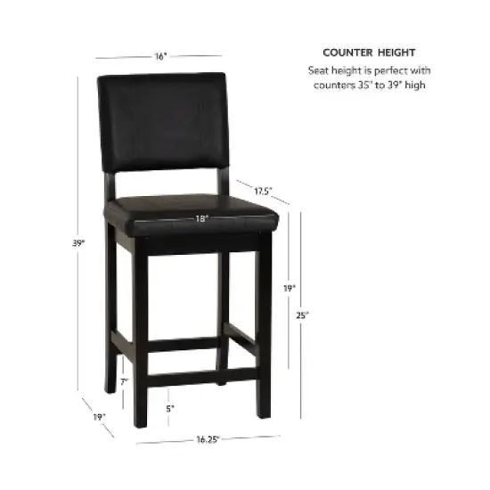 Linon Milano Counter Height Barstool Black image {10}