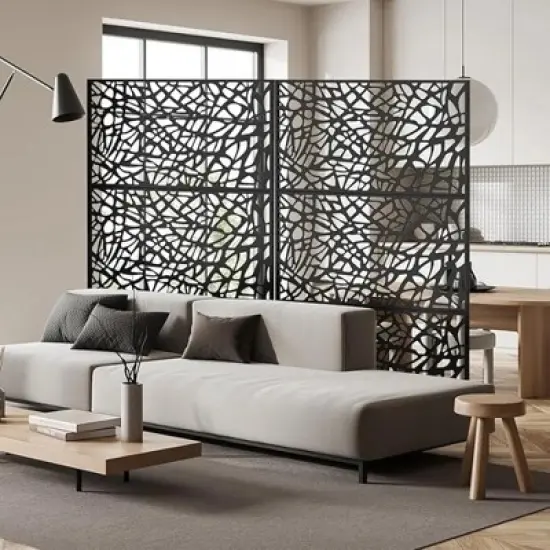 GDFStudio Rob Outdoor/Indoor Freestanding Metal 48"X 70" Privacy Decorative Screens image {7}