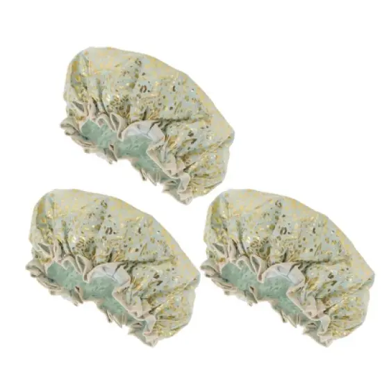 Unique Bargains Reusable Leopards Spots Shower Cap 3 Pcs image {6}