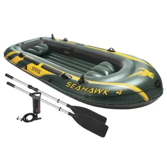 Intex Seahawk Inflatable Floating Boat Raft Set with Oars & Air Pump image {6}