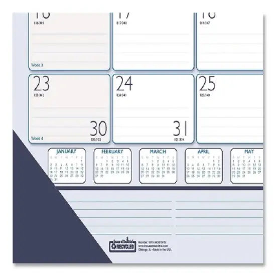 Recycled Contempo Desk Pad Calendar, 18.5 x 13, White/Blue Sheets, Blue Binding, Blue Corners, 12-Month (Jan to Dec): 2026 image {3}