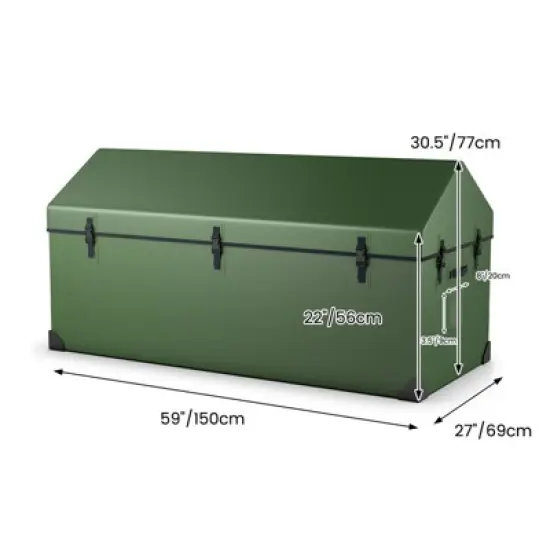 Tangkula Waterproof Outdoor Storage Box 174 Gallon Outdoor Tarpaulin Deck Box with Ventilated Window Corner Protector image {8}