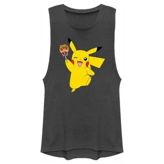 Junior's Pokemon Halloween Pikachu Caramel Apple Festival Muscle Tee image {3}