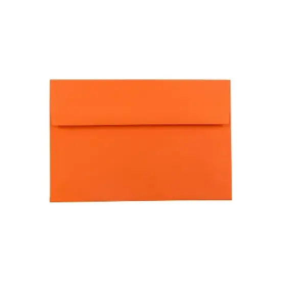 JAM Paper A7 Colored Invitation Envelopes 5.25 x 7.25 Orange Recycled 25/Pack (95666) image {2}