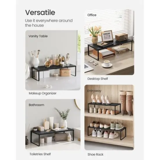 Kitchen Counter Shelf, Extendable Cupboard Organizer, Spice Radck, Metal, Space-Saving image {3}