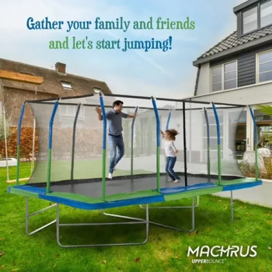 Upper Bounce Gymnastics Style, Rectangular Trampoline Set with Premium Top-Ring Enclosure System image {5}