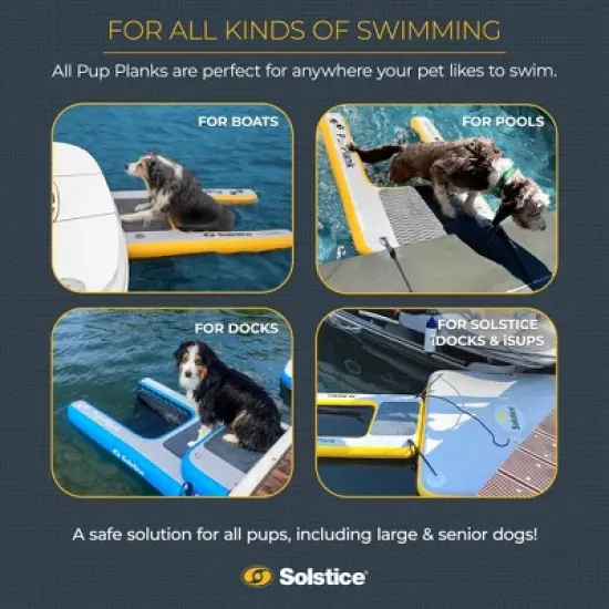Solstice Original Inflatable Pup Plank Dog Float Floating Ramp Ladder with Drop Stitch Construction for Pools, Lake, Sea, and Ocean Use image {3}