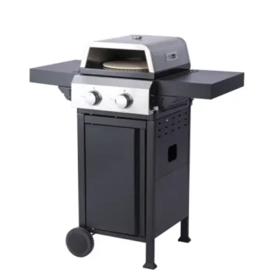 FURNIinspire Outdoor Grills, Griddles and Smokers Professional 2 Burner Gas Grill, Stainless Steel BBQ with Pizza Oven, Black, 22.6"*23.6"*17.32" image {5}