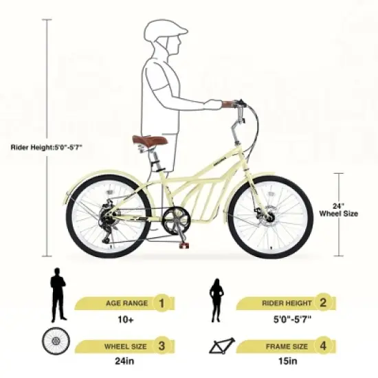 Aukfa 24-Inch Kids Bike for Boys 10+  Years Old - Steel Frame Bike with Training Wheels, Adjustable Seat and Dual Brakes image {3}
