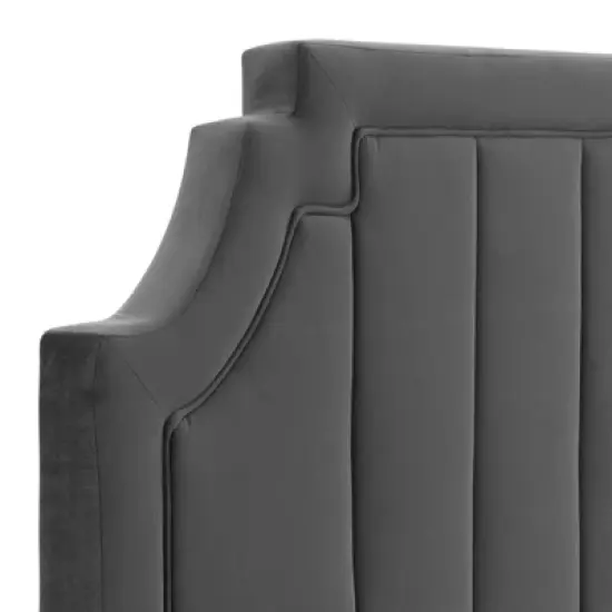 Full/Queen Alyona Channel Tufted Performance Velvet Headboard - Modway image {3}