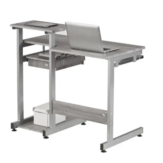 Complete Computer Workstation Desk Gray - Techni Mobili image {11}