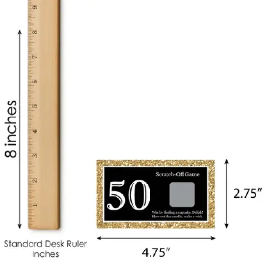 Big Dot of Happiness Adult 50th Birthday - Gold - Birthday Party Game Scratch Off Cards - 22 Count image {4}