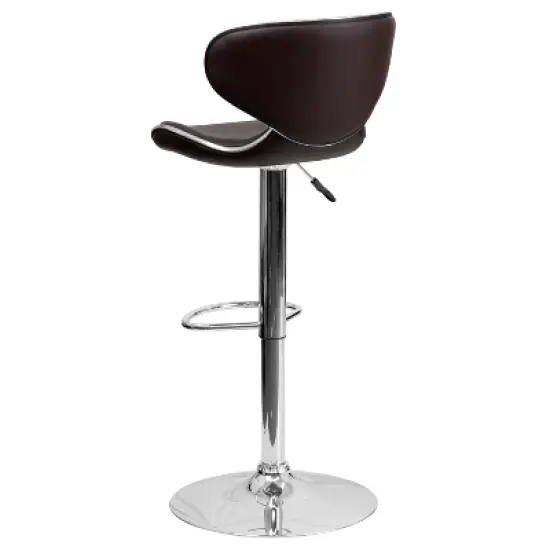 Emma and Oliver Contemporary Cozy Mid-Back Vinyl Adjustable Height Barstool image {6}