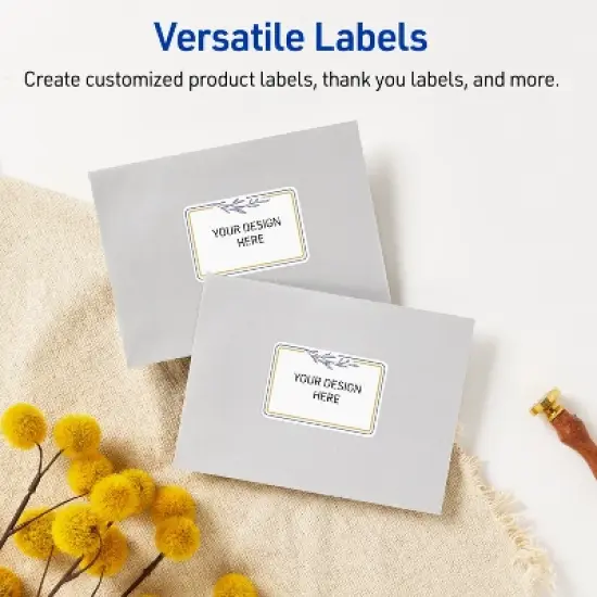 Avery 4" x 3-1/3" Labels, Gold & Navy Border with Florals, 40 ct image {5}