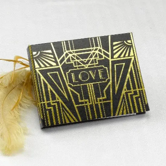 Love Art Deco Wedding Guest Book - Black/Gold image {1}