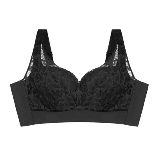 Agnes Orinda Women's No Underwire Full Coverage Comfort Wirefree Lace Bra image {5}