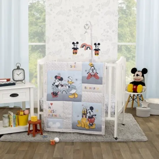 Disney Mickey and Friends Blue, Oatmeal, and Red 3 Piece Nursery Mini Crib Bedding Set - Comforter and Two Fitted Mini Crib Sheets image {5}