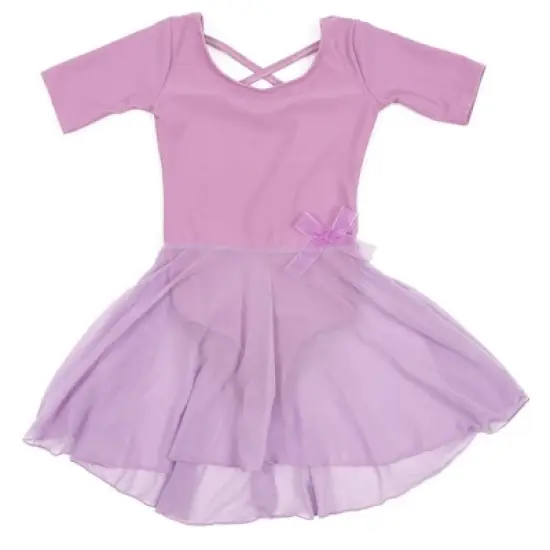 Leveret Girls Elbow Sleeve Skirt Leotard image {17}