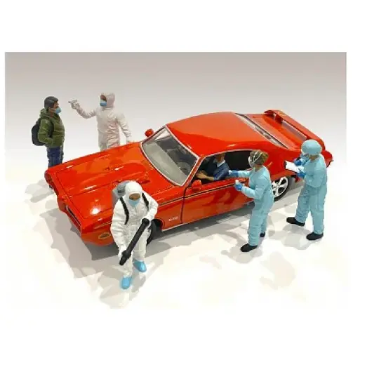 Hazmat Crew 6 piece Figurine Set for 1/18 Scale Models by American Diorama image {1}
