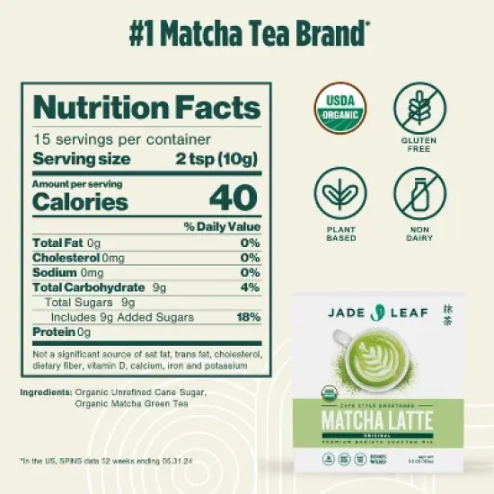 Jade Leaf Organic Japanese Matcha Latte Mix - 5.3oz image {2}