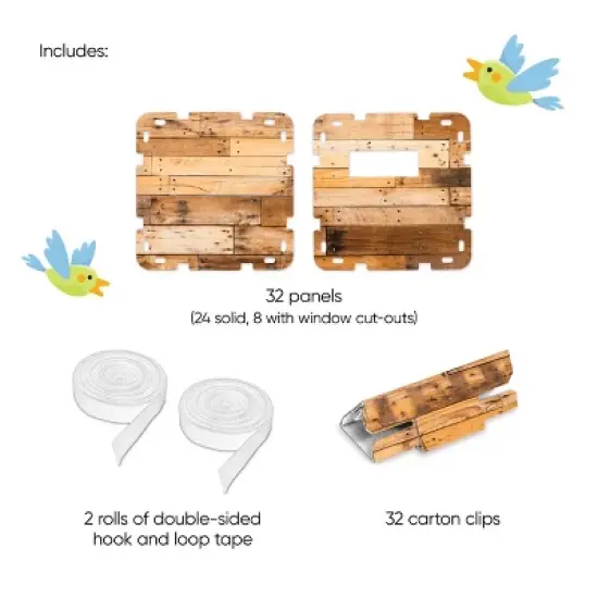 Hearthsong 32-Panel Cabin Style Fantasy Fort Indoor Fort Building Kit with Hook and Loop Connectors image {5}