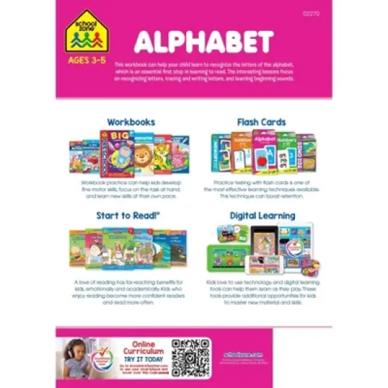 School Zone Alphabet 64-Page Workbook - (Paperback) image {1}