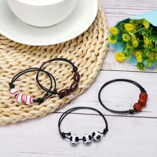 Unique Bargains Acrylic DIY Crafts Bracelet Necklace Making Opaque Sports Volleyball Beads 0.47" image {4}