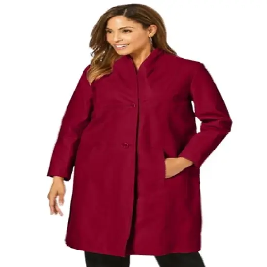 Jessica London Women&rsquo;s Plus Size Leather Swing Coat image {9}