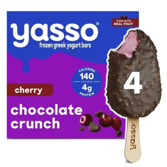 Yasso Frozen Greek Yogurt Cherry Chocolate Crunch - 10.6 fl oz/4ct image {10}