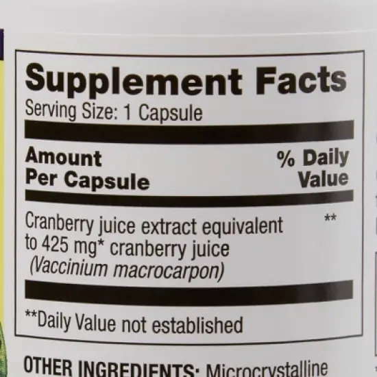 Optimum Cranberry Juice Extract 425mg Capsule, 100 Ct image {1}