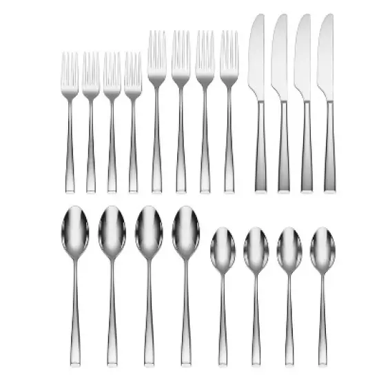 20pc Marlise Mirror Flatware Set - Cambridge Silversmiths: Silverware Set, Service for 4, Dishwasher-Safe, 18/0 Stainless Steel image {1}