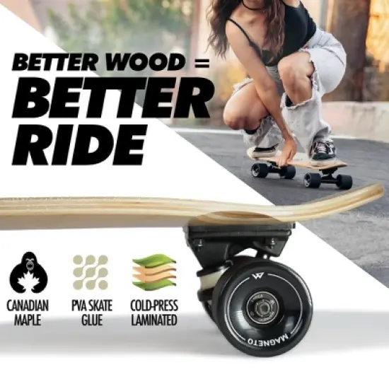 Magneto Complete Skateboard | 27.5" x 7.5", Canadian Maple Double Kick Concave Deck | For Beginners, Teens & Adults (Music) image {3}