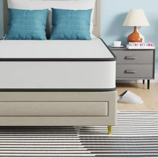 FDW 8 Inch Mattress Medium Firm Spring Mattress Cool Sleep Pressure Relief Fiberglass Free Mattress in a Box CertiPUR-US Certified image {4}