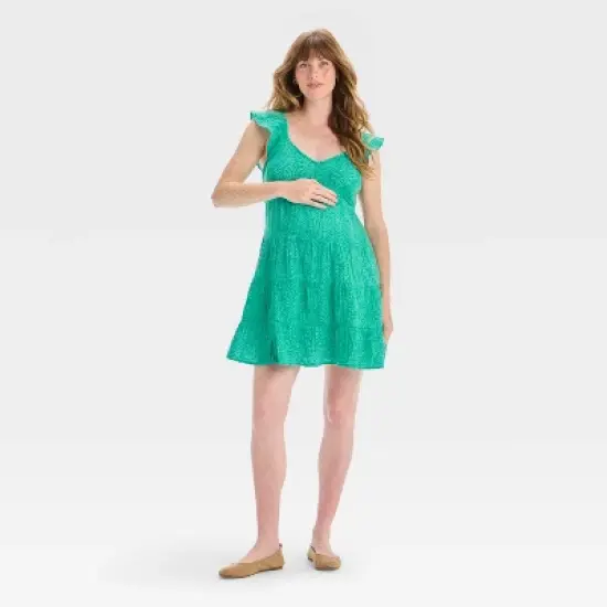 Flutter Sleeve Knit Mini Maternity Dress - Isabel Maternity by Ingrid & Isabel&trade; image {2}