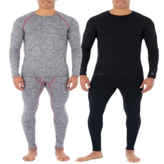 Russell Men's L2 Performance Baselayer Thermal Underwear Shirt, 2 Pack Bundle image {1}