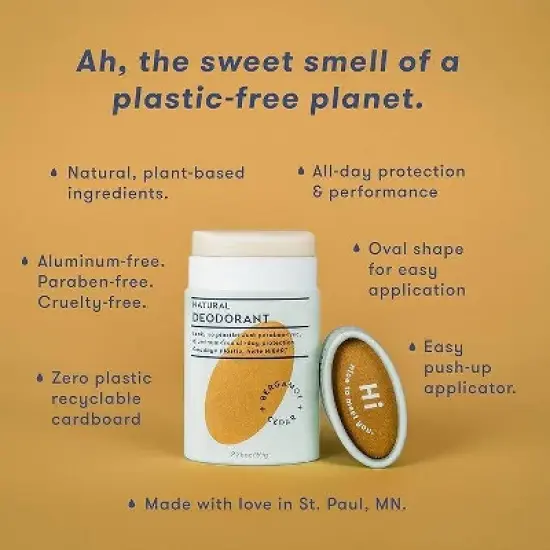 HiBAR Solid Deodorant - Bergamot + Cedar - 2.25oz image {4}