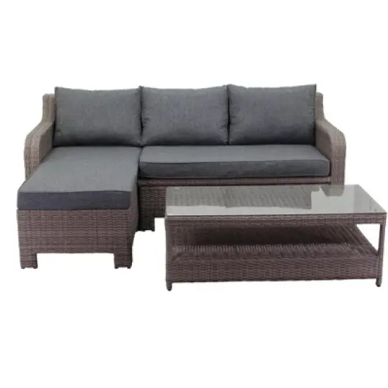 Courtyard Casual Canyon Bay Loveseat Daybed Combo  Converts from Loveseat with Chaise Lounge into Double Day bed image {10}