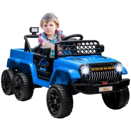 Qaba 12V 4x4 Kids Electric Car, 2WD/4WD Switchable Kids Ride on Car with Parent Remote Control, Spring Suspension System, Back Trailer image {7}