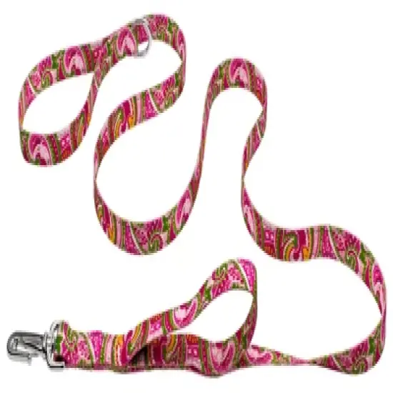 Country Brook Petz Pink Paisley Deluxe Reflective Dog Leash image {4}