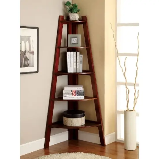 63.25" Lynch 5 Shelf Corner Bookcase - HOMES: Inside + Out image {1}