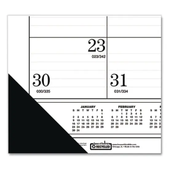 Recycled Academic Desk Pad Calendar, 18.5 x 13, White/Blue Sheets, Blue Binding/Corners, 14-Month: July 2025 to Aug 2026 image {3}