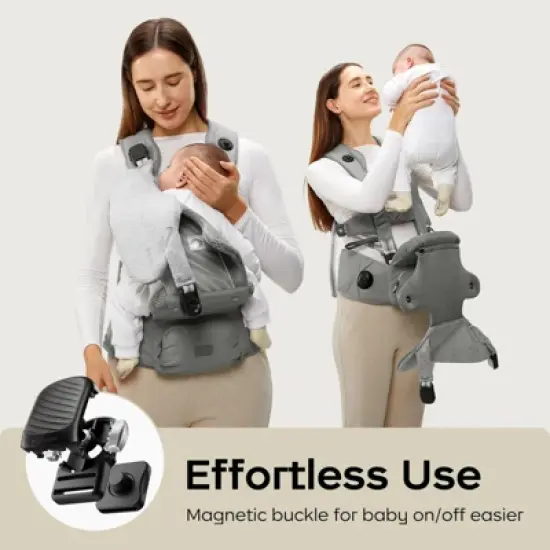 Bc Babycare Ergonomic Baby Carrier with Hip Seat Lumbar Support,Easy Wear,Adjustable for Newborn to Toddler 8-33 lbs image {6}