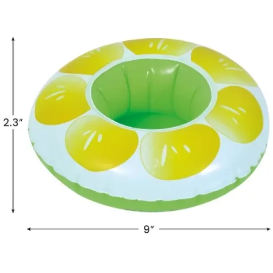 Pool Central 9" Inflatable Lemon Slice Swimming Pool Beverage Drink Holder image {4}