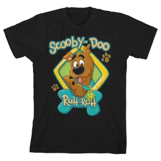 Scooby Doo Baby Ruh-Roh Black Short Sleeve Graphic Tee Shirt Toddler Boy to Youth Boy image {4}