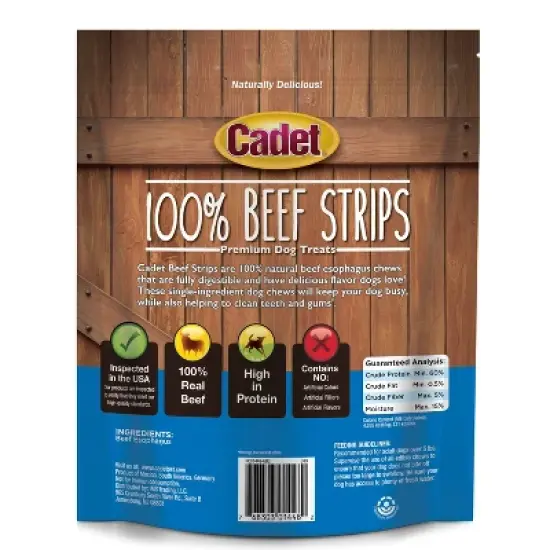 Cadet 100% Beef Strips Dog Treats - 8oz image {1}