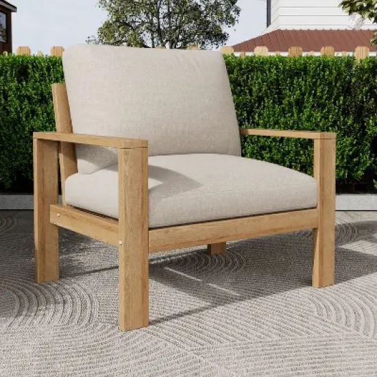 FIONECA Outdoor Single Patio Lounge Chair with Cushions image {7}