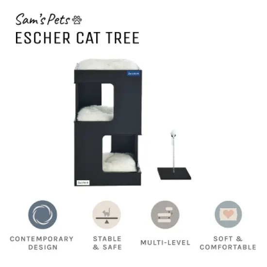 Escher Cat Tree 23.5'' in Black image {4}